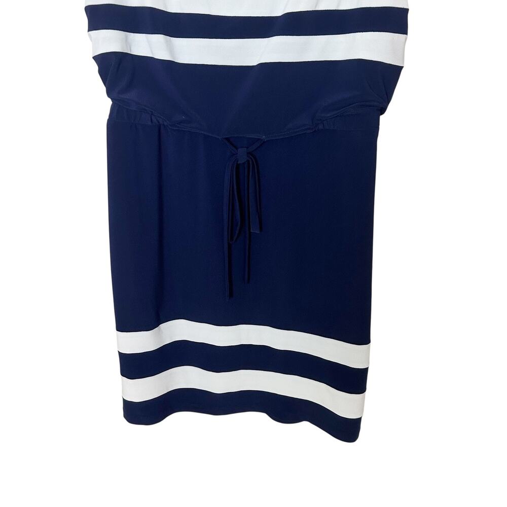 Lauren Ralph Lauren Navy White Striped Sleeveless Dress Beach Cover Up 12 Petite - Picture 4 of 10